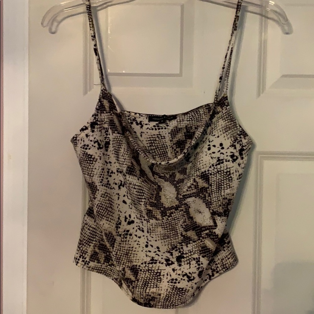 Kendall&Kylie snake print cowl neck top